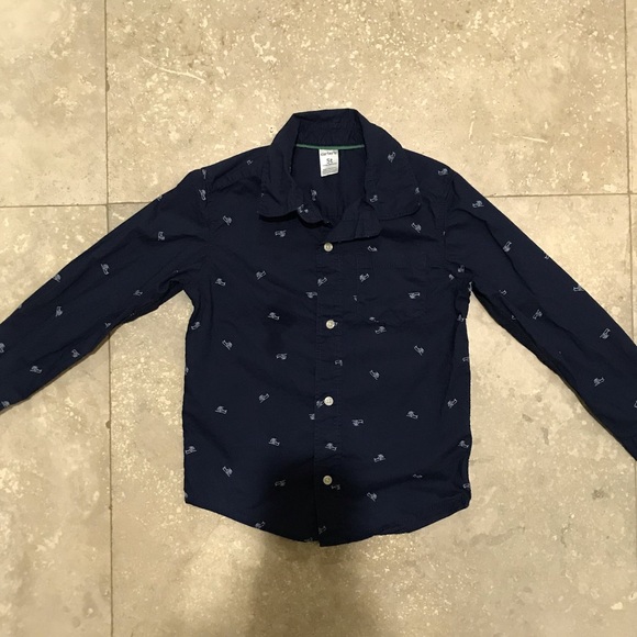 Carter’s 5T navy blue helicopter kids button up - Picture 1 of 7
